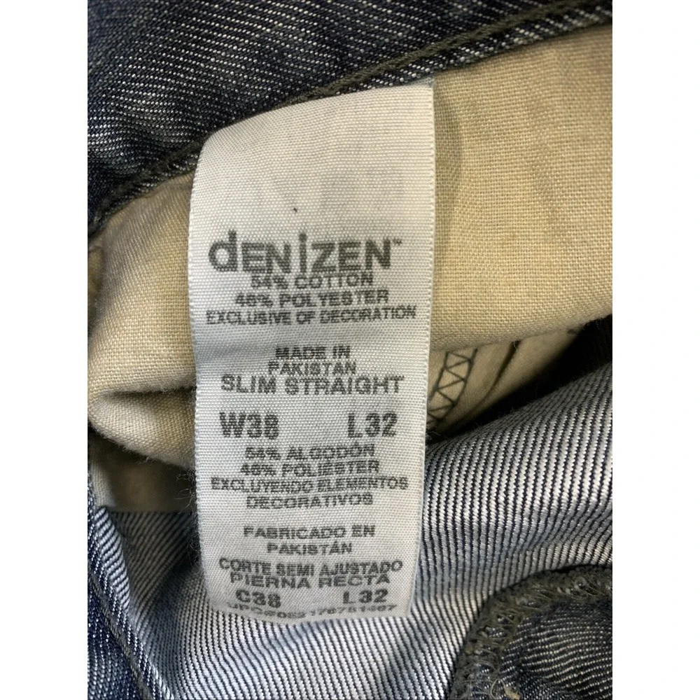 Levi's Jeans Men's Slim Straight‎ W38 L32 218 Blue Denizen Button Rear Pockets
